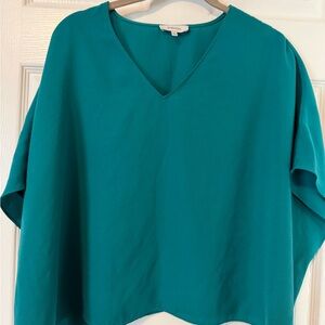 Babaton Teal V-Neck Blouse